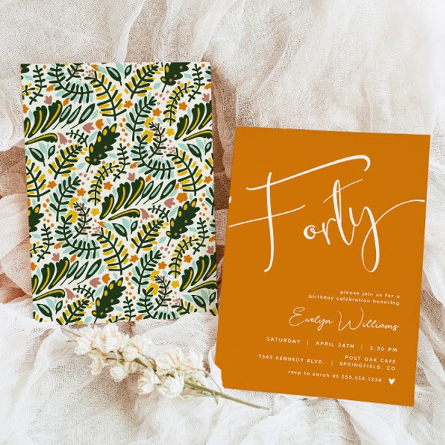 Orange 40th Birthday Invitation (Creator Uploaded)