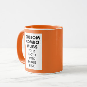 Orange 4:6 Portrait Frame 2 x Photo Custom Combo Mug