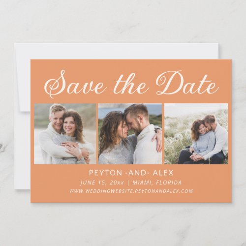 Orange 4_Photo 2_Sided Wedding Save Date  Save The Date