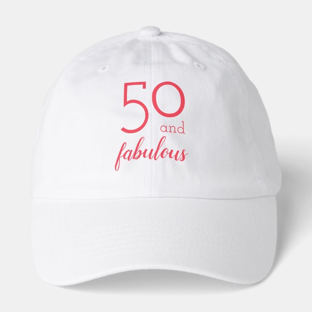 Orange 50 and Fabulous Milestone Birthday  Hat (Front)