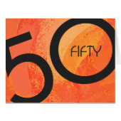 Orange 50 Decade Birthday Cards (Front Horizontal)
