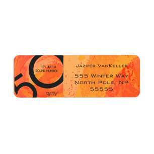 Orange 50 Decade Birthday Label