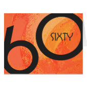 Orange 60 Decade Birthday Cards (Front Horizontal)