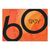 Orange 60 Decade Birthday Cards (Front Horizontal)