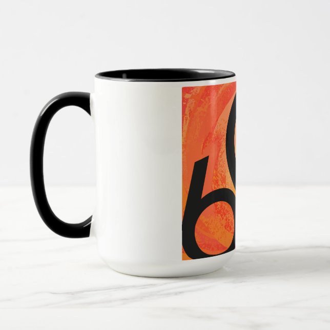Orange 60 Decade Birthday Mug (Left)