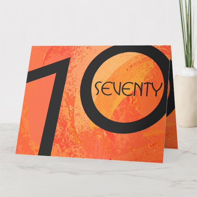 Orange 70 Decade Birthday Card (Front)