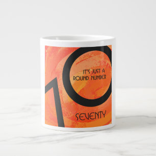 Orange 70 Decade Birthday Large Coffee Mug