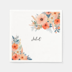 Orange 70s 80s 90s Pink Colorful Bridal Shower Napkins