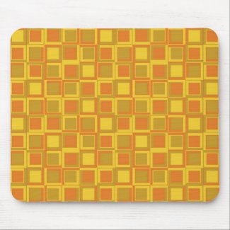 Orange 70's year styling squares mouse pad