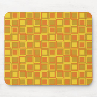 Orange 70's year styling squares mouse pad
