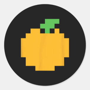 Orange 80s Video Game Halloween Easy Group Costume Classic Round Sticker