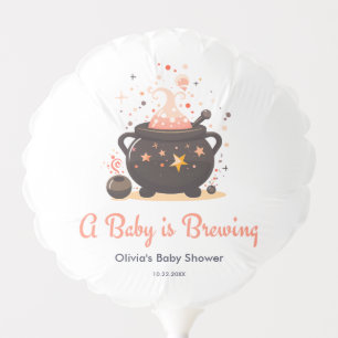 Orange A Baby is Brewing Halloween Baby Shower  Balloon