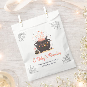 Orange A Baby is Brewing Halloween Baby Shower Favor Bag