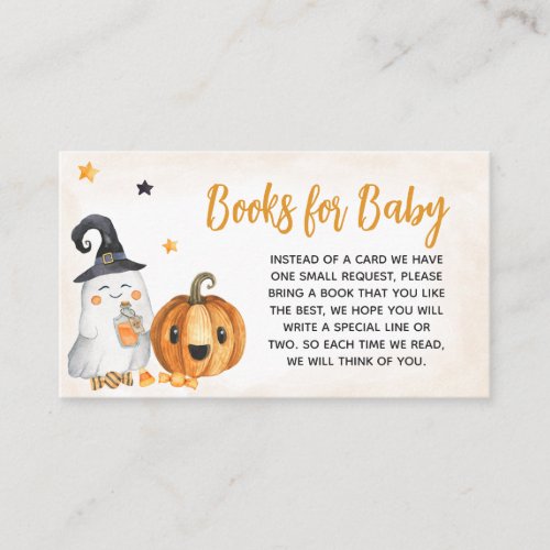 Orange A Little Boo Baby Shower Books for Baby Enclosure Card