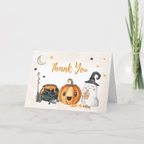 Orange A Little Boo Baby Shower Thank You Card