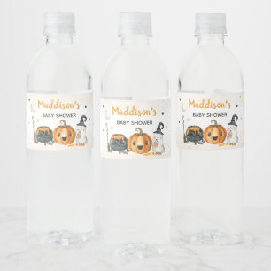 Orange A Little Boo Baby Shower Water Bottle Label