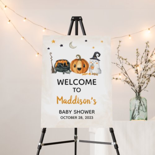 Orange A Little Boo Baby Shower Welcome Sign