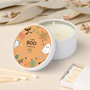 Orange A Little Boo Cute Halloween Baby Shower Mini Candle Favors