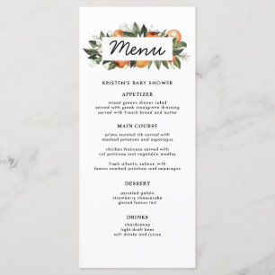 Orange A Little Cutie is on The Way Baby Shower Menu