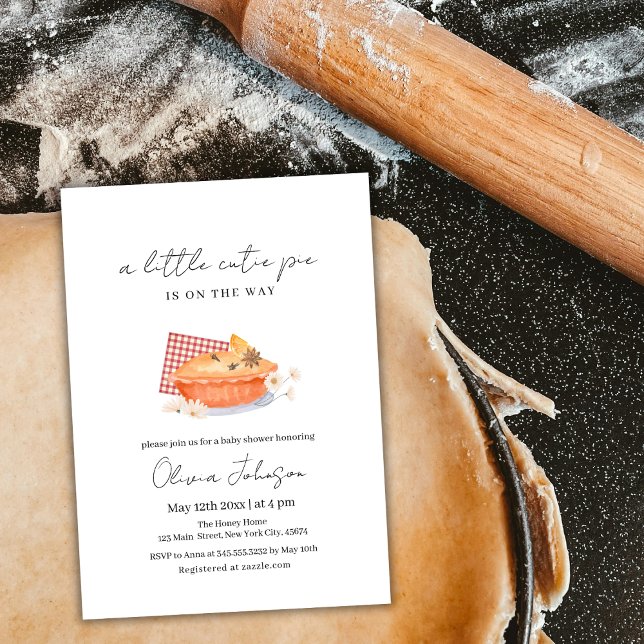 Orange A Little Cutie Pie Flower Fall Baby Shower Invitation (Orange A Little Cutie Pie Flower Fall Baby Shower Invitation)