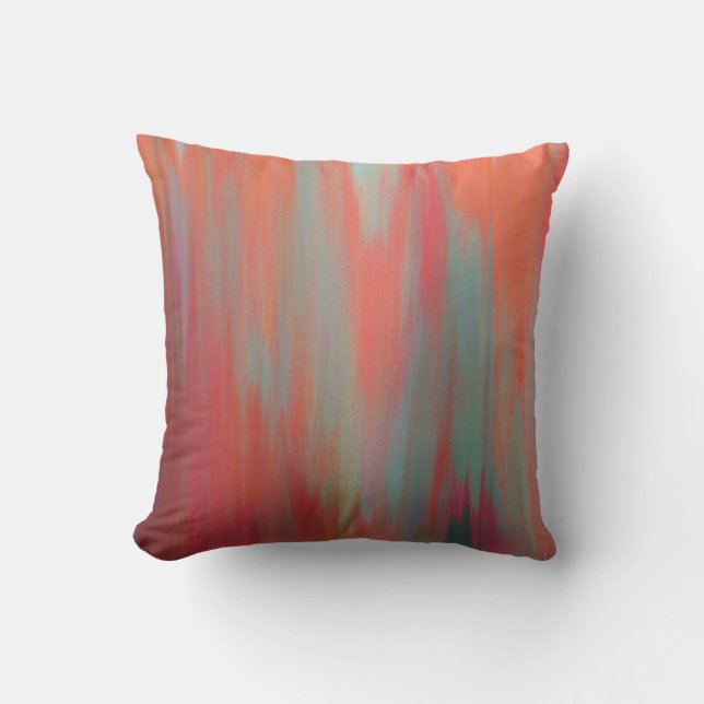 Orange Abstract Art Throw Pillow (Front)