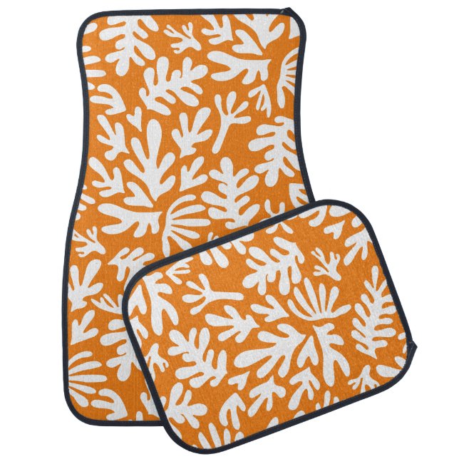 Orange abstract boho Modern Pattern Car Floor Mat (Set)