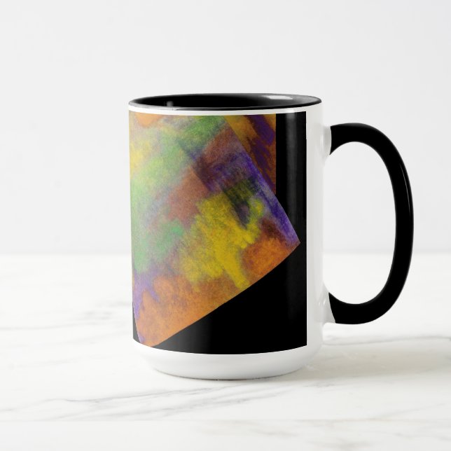 Orange Abstract Design Monogram Mug (Right)