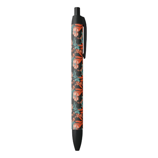 Orange Abstract Floral Pattern Pen (Bottom (Vertical))
