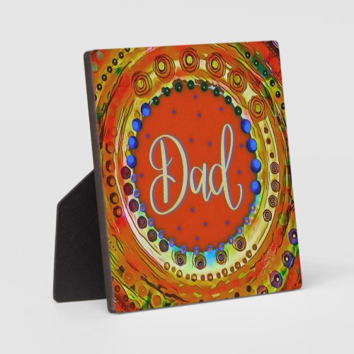 Orange Abstract Fun Dad Inspirivity Plaque