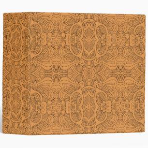 Orange Abstract Line Art Binder