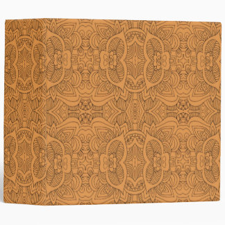 Orange Abstract Line Art Binder
