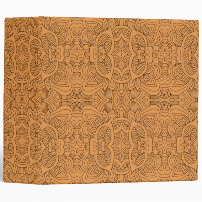 Orange Abstract Line Art Binder (Front/Spine)