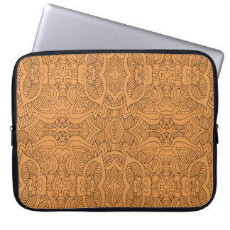 Orange Abstract Line Art Laptop Sleeve