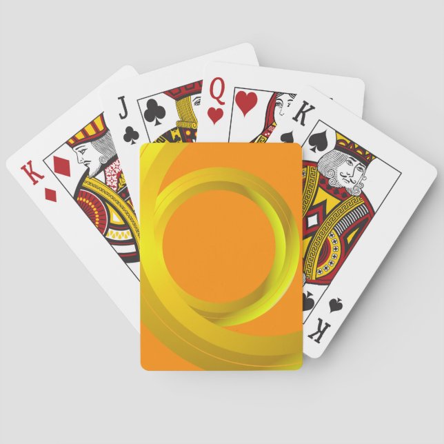 Orange  Abstract Loop Circle Poker Cards (Back)