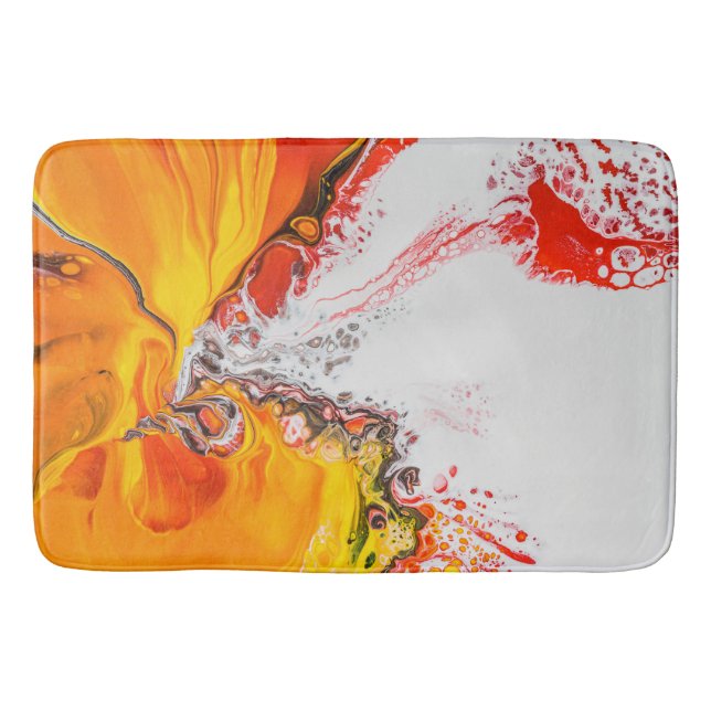 Orange Abstract Minimalist  Bath Mat (Front)