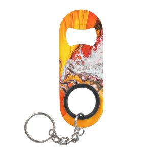 Orange Abstract Minimalist Keychain Bottle Opener