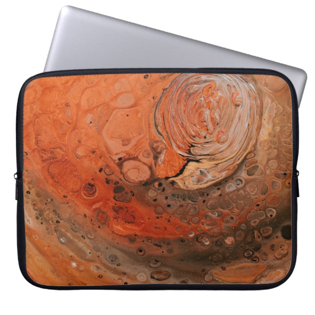 Orange abstract painting laptop sleeve (Front)