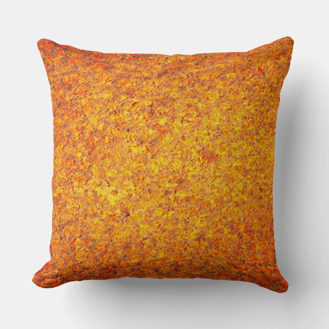 Orange Abstract Painting Throw Pillow (Front)