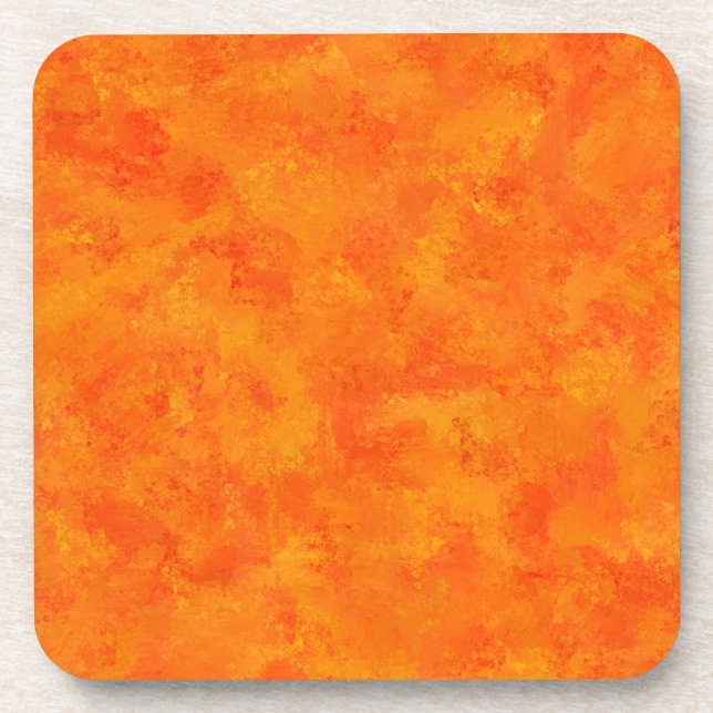 Orange Abstract Pattern  Beverage Coaster (Front)