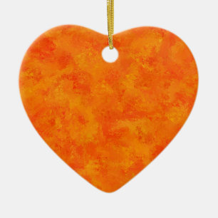 Orange Abstract Pattern Ceramic Ornament