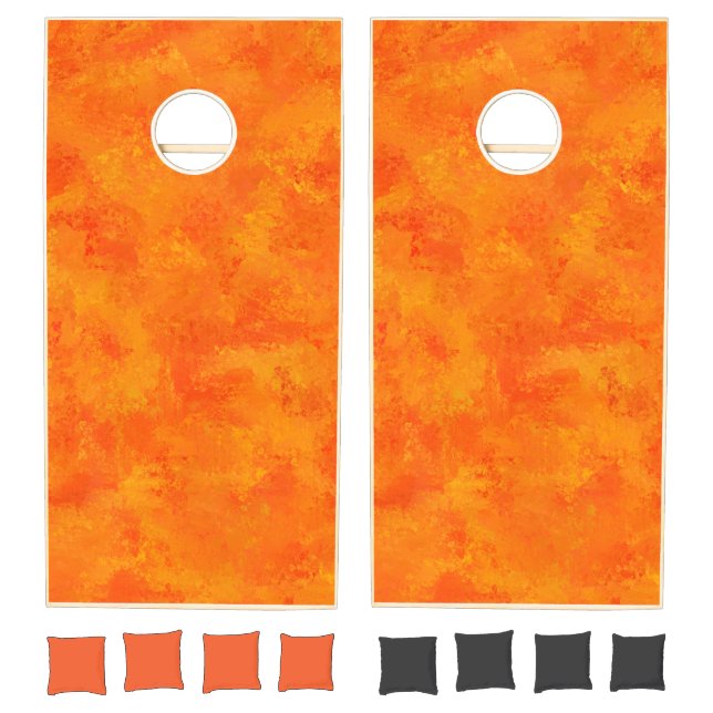 Orange Abstract Pattern  Cornhole Set (Set)