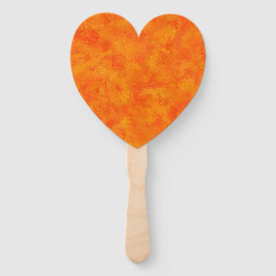 Orange Abstract Pattern Hand Fan