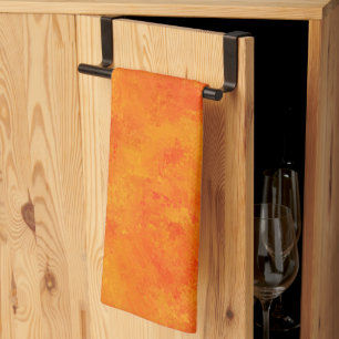 Orange Abstract Pattern Kitchen Towel