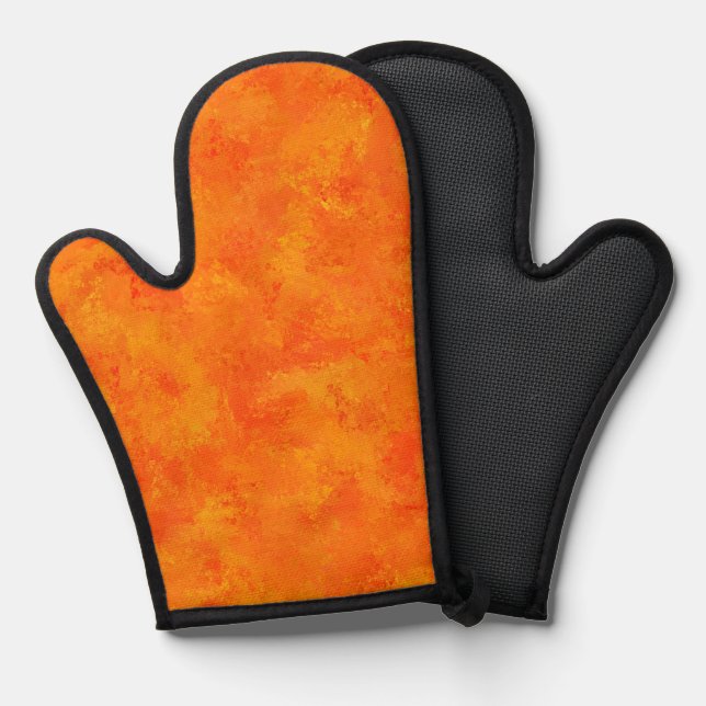 Orange Abstract Pattern  Oven Mitt (Front/Back)