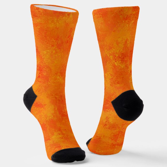 Orange Abstract Pattern Socks (Angled)