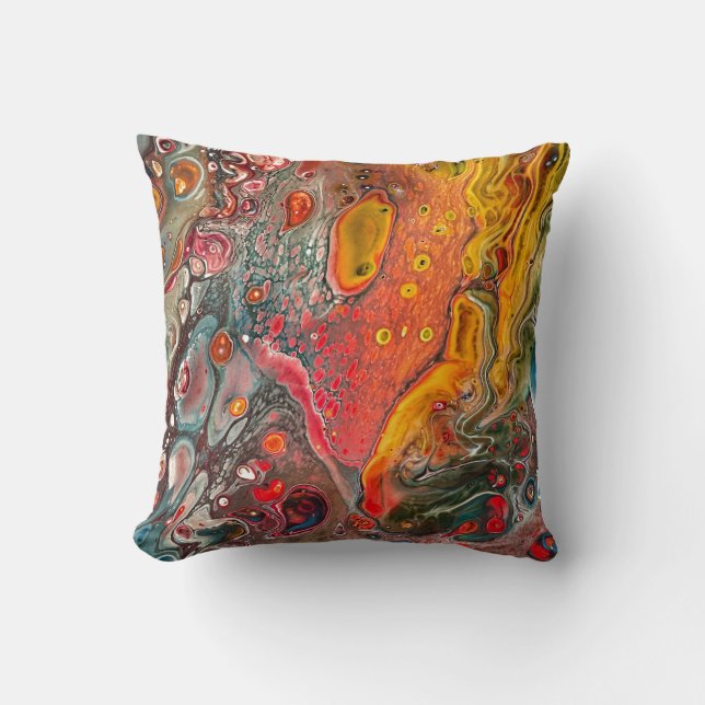Orange abstract pillow (Front)