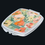 Orange Abstract Poppy Floral Personalized Compact Mirror<br><div class="desc">Orange Abstract Poppy Floral Bridesmaid Personalized Compact Mirror</div>