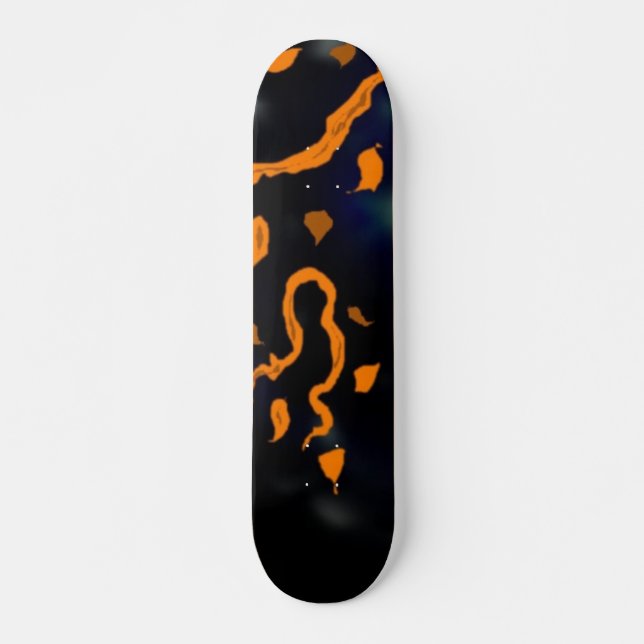 Orange Abstract Skateboard Deck (Front)