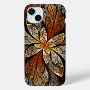 Orange Abstract Stained Glass Pattern iPhone 15 Plus Case