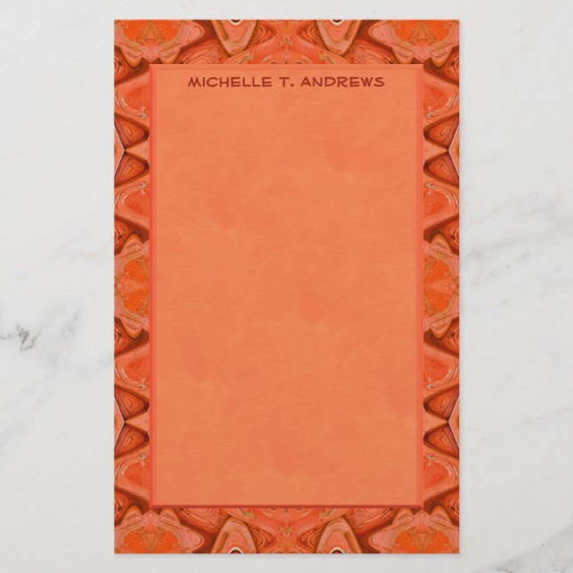 orange abstract stationery (Front)
